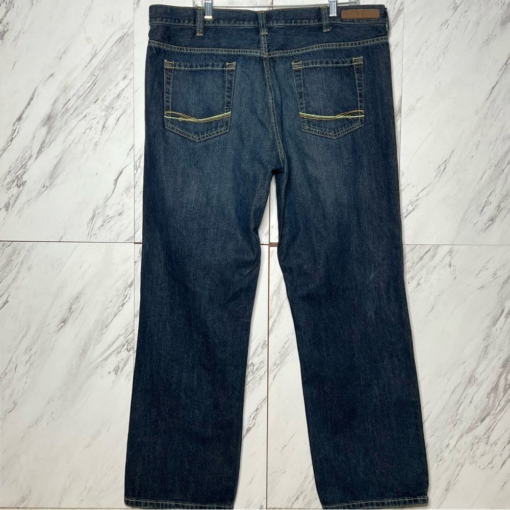 Perry Ellis Men's Straight Jeans - Dark Blue Denim - Picture 3 of 6